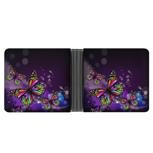 SFZPVMP Farbe Schmetterling Damen Portemonnaie Leder Geldbörse Frauen Portmonee Brieftasche von SFZPVMP