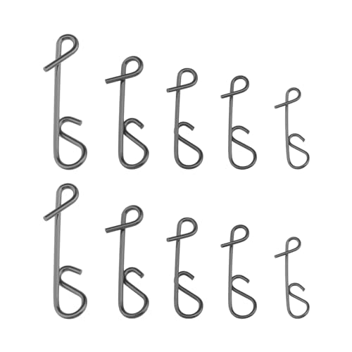 SG Store 100PCS Angeln Knotenlose Stecker 5 Größen S-XXL Edelstahl Knotenlose Schnur Connector Angeln Zubehör für Süßwasser und Salzwasser Angeln von SG Store