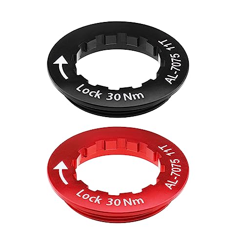 SG Store 2 Stück 11T Kassetten Sicherungsring Aluminiumlegierung Fahrrad Schwungrad Ringabdeckung 36mm Durchmesser für Mountain Rennräder Schwarz & Rot von SG Store