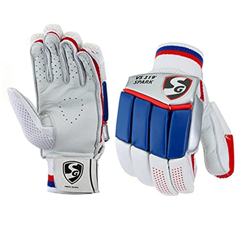 SG Men's VS319 Spark Schlagen Handschuhe, Weiß/Blau/Rot, Junior von SG
