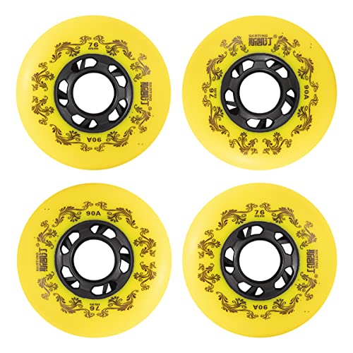 SGARQI 4er-Pack Inline-Skate-Räder für den Außenbereich, 90 A, Freestyle, langlebige Reifen, 72 mm, 76 mm, 80 mm, für Hockey-Roller-Klingen, Ersatzrad mit Lagern und Aluminium-Abstandshaltern (72 mm, von SGARQI