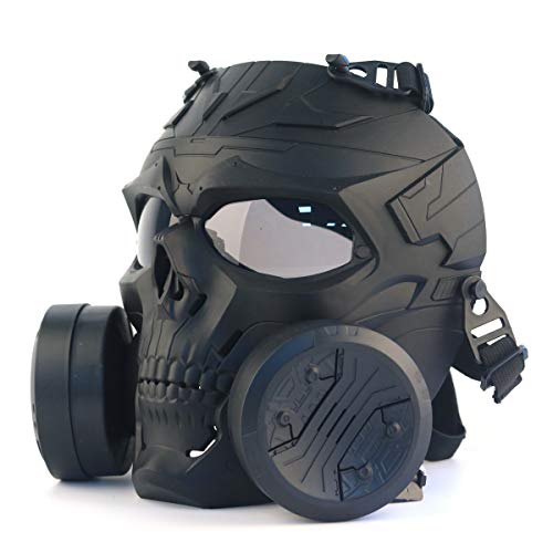 Schwarz Taktisch Maske Voll Gesicht Schutz Atmungsaktiv Skelett Masken Tool 