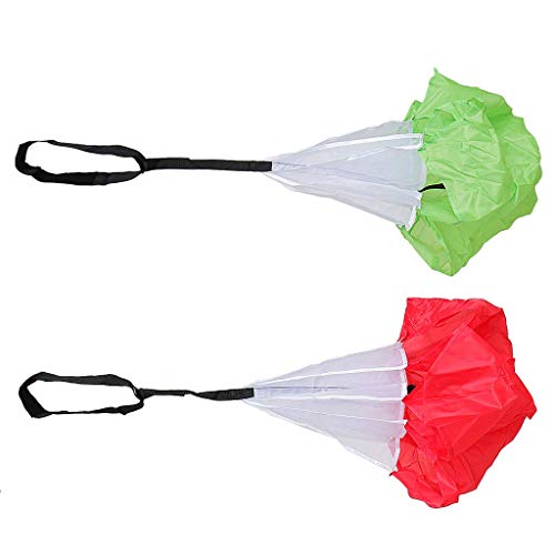 SGerste Fallschirm für Kinder, 109 cm, 2 Stück (rot + grün) von SGerste