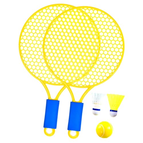 SGerste Tennisschläger für Kinder, Badmintonschläger mit Ball, Federballschläger für Kinder, Badminton-Tennis-Set zum Spielen, Strand, Mädchen (Gelb) von SGerste