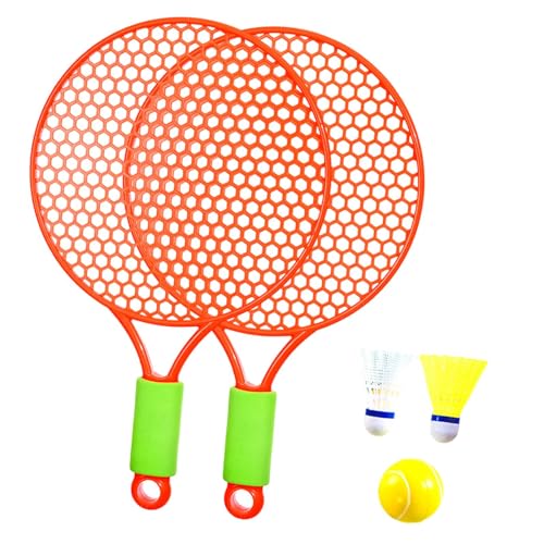 Tennisschläger für Kinder, Badmintonschläger mit Ball, Federballschläger für Kinder, Badminton-Tennis-Set zum Spielen, Strand, Mädchen (orange) von SGerste