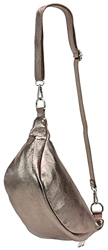 SH Leder ® echt Leder Hüfttasche Damen Herren Unisex Gürteltasche für Festival Reise Bauchtasche mittelgroße Crossbody Bag Frauen Ledertasche 32x17cm Marie G528 (Bronze) von SH Leder