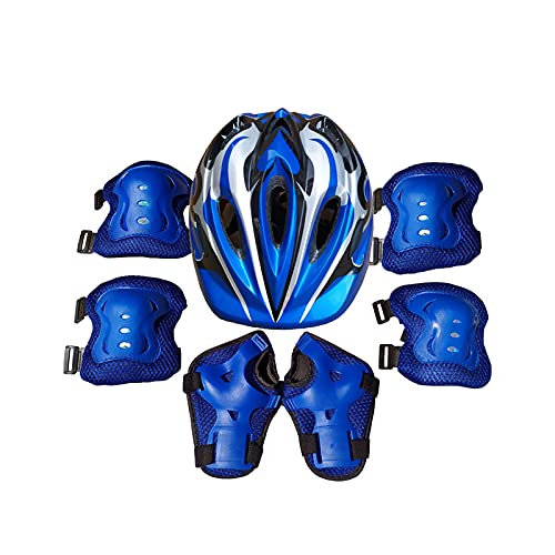 SH-RuiDu 7-teiliges Helm, Knieschützer, Ellenbogenschützer, Handgelenkschutz, Sportschutzausrüstung, verstellbar, für Roller, Skateboard, Sicherheitsset für Jungen und Mädchen von SH-RuiDu