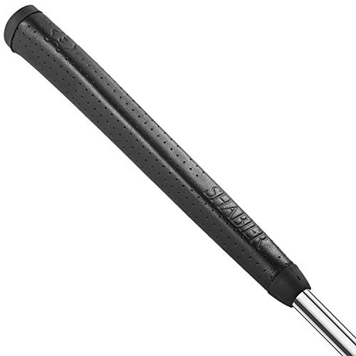 SHABIER Leichter, atmungsaktiver Golf-Puttergriff aus reinem Leder, handgefertigt, weiches Leder, Golfgriffe (schwarz) von SHABIER