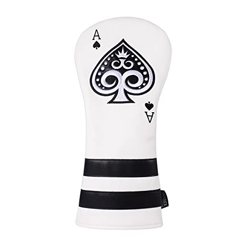 SHABIER Poker Ace Golfschlägerhaube, Holz, Golfschlägerhaube (weiße Fahrerabdeckung) von SHABIER