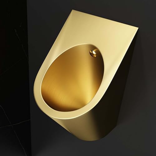 SHAIRMB Wandhängendes Urinal, Bar-Urinale, Intelligente Induktion Urinale, Öffentliche Toilette für Männer Urinale aus Edelstahl, Garagen-Urinal, Urinale für Männer Badezimmer,Gold von SHAIRMB
