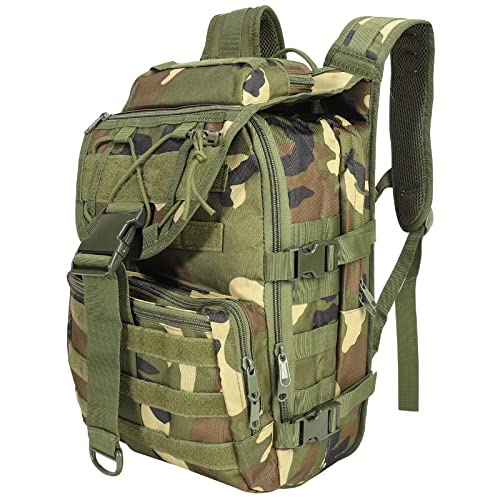 SHANNA Militärrucksack 40L Armee Rucksack Molle, Hohe Kapazität Trekkingrucksack Wanderrucksäcke Assault Pack Taktischer Kampfrucksack für Outdoor Camping 3 Tage Bug Out Go Bag Angeln Jagd, CP Grün von SHANNA