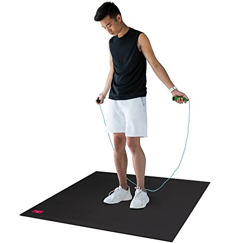 SHANTI NATION - Cardio Mat 95 - kompakte Fitnessmatte (95 x 95 cm) - inkl Tragegurt - ideal zum Seilspringen und für Workouts auf kleinem Raum - Abriebfest - desinfizierbar - mit Schuhen benutzbar von SHANTI NATION