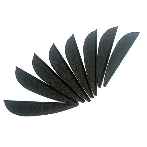 SHARROW 100pcs Feder für Pfeil Fletches Fletching Vanes 2 Zoll Pfeilfedern Kunststoff Fletches Bogenfedern (Schwarz) von SHARROW