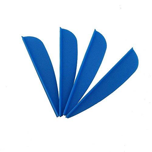 SHARROW 100pcs Feder für Pfeil Fletches Fletching Vanes 2 Zoll Pfeilfedern Kunststoff Fletches Bogenfedern (Blau) von SHARROW