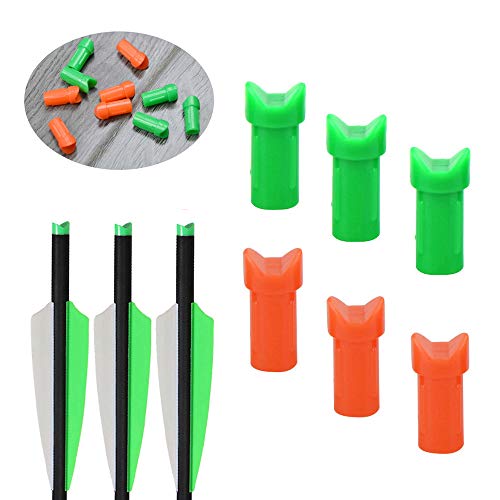SHARROW 50/100 Stück Moon Nock Ends für Armbrustbolzen Pfeilnocke Nocken für Pfeile Armbrustbolzen ID 7.6 mm (Orange, 50 Stück) von SHARROW