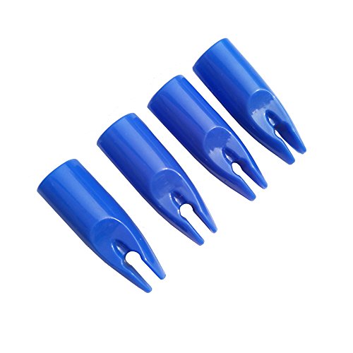 SHARROW 50 Stück Bogenschießen Pfeilnocke Pfeil Nocken Arrow Nocks Kunststoffnocke für 8mm Durchmesser Pfeilschäfte (Blau) von SHARROW