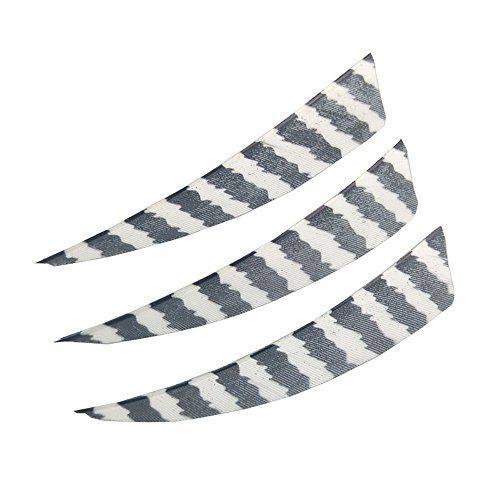 SHARROW 50 Stück Pfeilfedern 4 Zoll Naturfeder Pfeil Feder Befiederung DIY Rechtsaußen Streifen (Weiß) von SHARROW