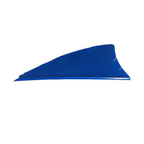 SHARROW 50pcs Bogenfedern Pfeilfedern Shield Naturfedern 2 Zoll Linker Flügel Federn für Pfeile (Blau, 2 Zoll) von SHARROW
