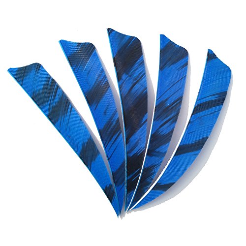 SHARROW 50pcs Bogenschießen Pfeilfedern 4 Zoll Naturfeder Befiederung Bogensport Zubehör (Blau) von SHARROW