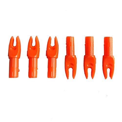 SHARROW 50pcs Pfeilnocke Pfeil Nocken Arrow Nocks Kunststoffnocke für ID 6.0mm Pfeilwelle Carbonpfeil End Zubehör (Orange) von SHARROW