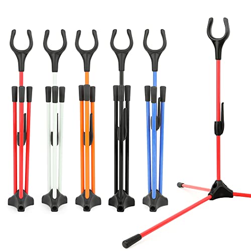 SHARROW Bogenschießen Bogenständer für Recurvebogen Tragbare Faltbare Bogen Halter Seitenständer Recurve Bogen Ständer für die Jagd Schießen im Freien (Schwarz) von SHARROW