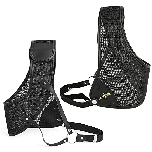 SHARROW Bogenschießen Brustschutz Verstellbarer Atmungsaktiv zum Schutz des Linken Brust Schutzausrüstung für Outdoor Sport Jagdschießen (L, Schwarz) von SHARROW
