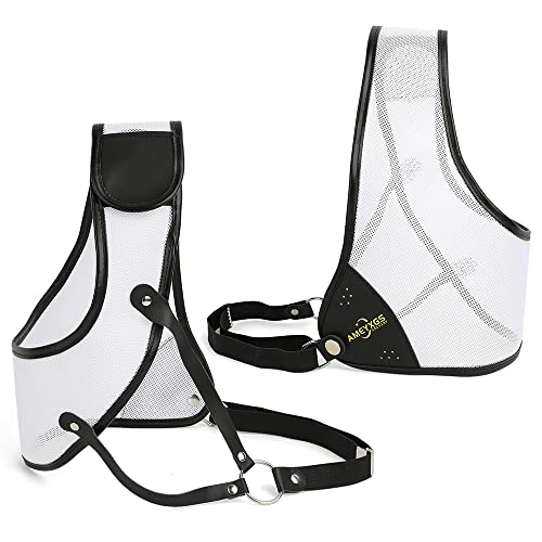SHARROW Bogenschießen Brustschutz Verstellbarer Atmungsaktiv zum Schutz des Linken Brust Schutzausrüstung für Outdoor Sport Jagdschießen (M, Weiß) von SHARROW