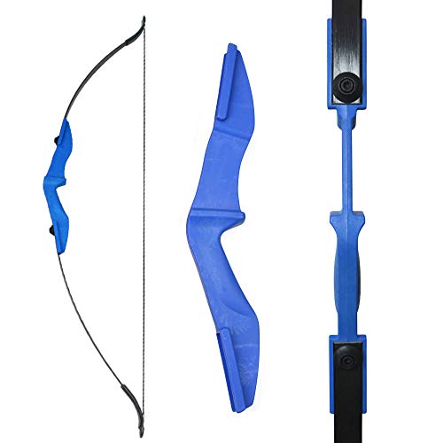 SHARROW Bogenschießen Recurvebogen CS Spielbogen 30-40lbs Take Down Recurve Bogen Anfängerbogen RH/LH Sportbogen für Jugendliche und Erwachsene (Blau, 30lbs) von SHARROW