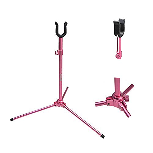 SHARROW Bogenständer Recurve Bogen Halter Aluminiumlegierung Bogenständer für Recurve Bogen Langbogen Takedown Bogen (Rosa) von SHARROW