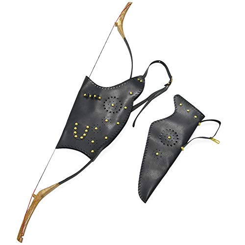 SHARROW Bogentasche Traditionell Bogen Tasche für Recurvebogen Longbow mit Pfeile Köcher Halterung für Bogensport (Schwarz) von SHARROW