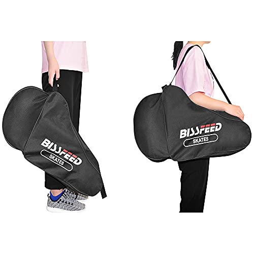 SHARROW Rollschuh Tasche Schlittschuh Tasche Eislauf Inliner Skatetasche Unisex Oxford Stoff Tragetasche mit Schultergurt für Kinder und Erwachsene, auch für Eisschnelllauf-Quad-Skates (L) von SHARROW