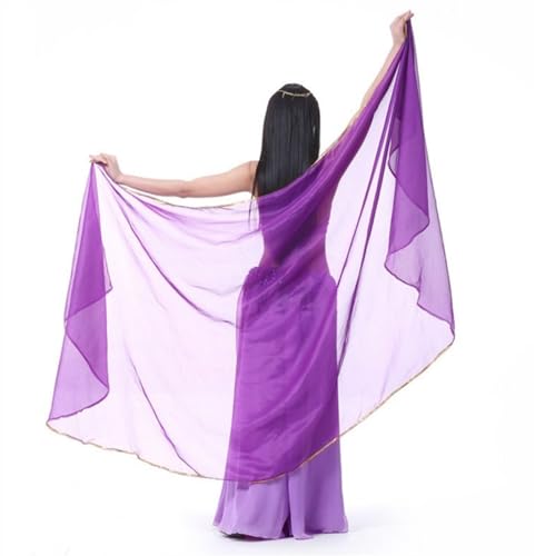 Bauchtanz Schal Bauchtanz-Schleier, Schmetterling, Motten, Flügel, einfarbig, Chiffon, Kopftuch, Schal, 250 x 120 cm. Bauchtanz Seidentuch (Color : Purple) von SHBHWS