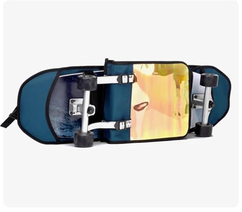 SHBHWS Multifunktionale Skateboard-Tasche, Oxford-Longboard-Tasche, doppelte Schulter, Land-Surfbrett-Rucksack, wasserdichte elektrische Skateboard-Tasche Skateboard Tasche (Color : Blue) von SHBHWS