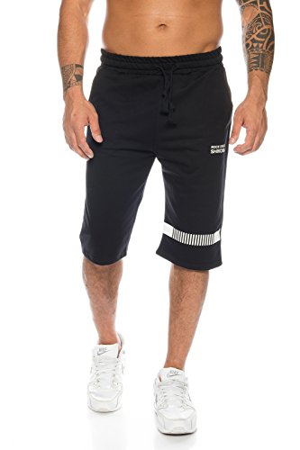SHIKOBA Herren Fitness Shorts Sportshorts Trainingsshorts Hose kurz SH-07 [ Schwarz M ] von SHIKOBA