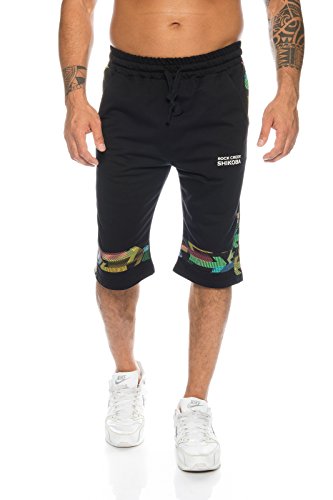 SHIKOBA Herren Fitness Shorts Sportshorts Trainingsshorts Hose kurz SH-08 [ Schwarz M ] von SHIKOBA