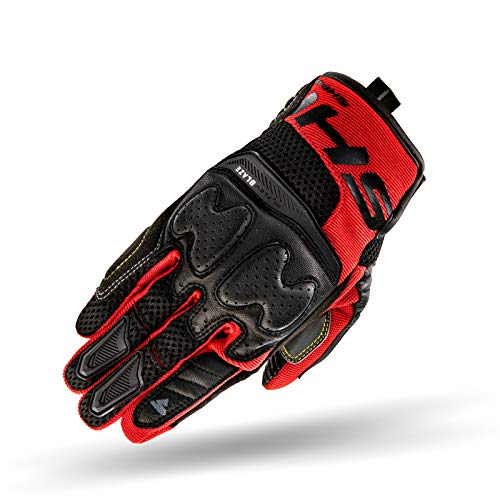 BLAZE MEN RED, Kurz Herren Touring Cross Quad Sommer Leder Sport Motorradhandschuhe, Rot, Größe S von SHIMA