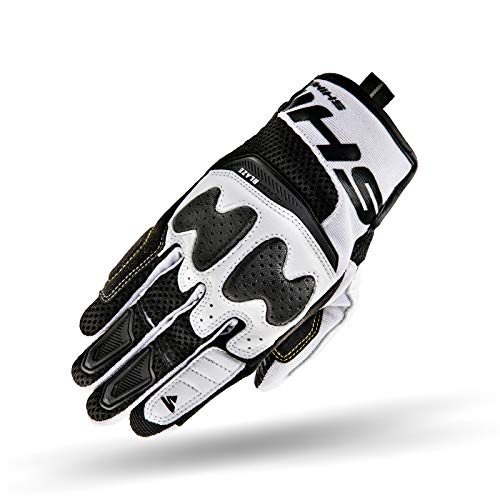 BLAZE MEN WHITE, Kurz Herren Touring Cross Quad Sommer Leder Sport Motorradhandschuhe, Weiß, Größe M von SHIMA