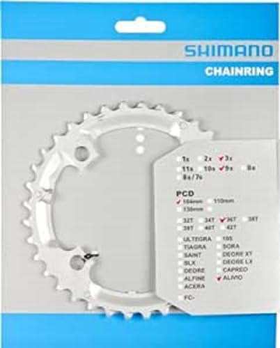 SHIMANO 1M2 9804 Fahrradteile, Silber, 36T von SHIMANO