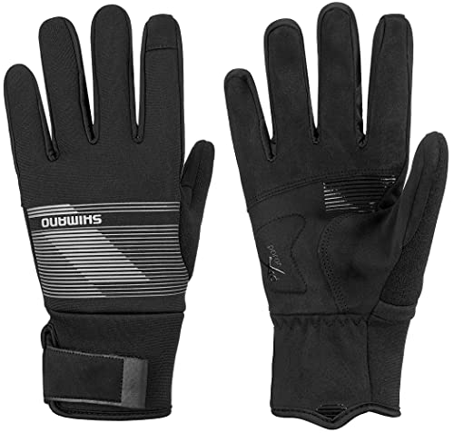 SHIMANO Windbreak Thermal Gloves Grau - Winddichte warme Fahrrad Handschuhe, Größe M - Farbe Metallic Gray von SHIMANO