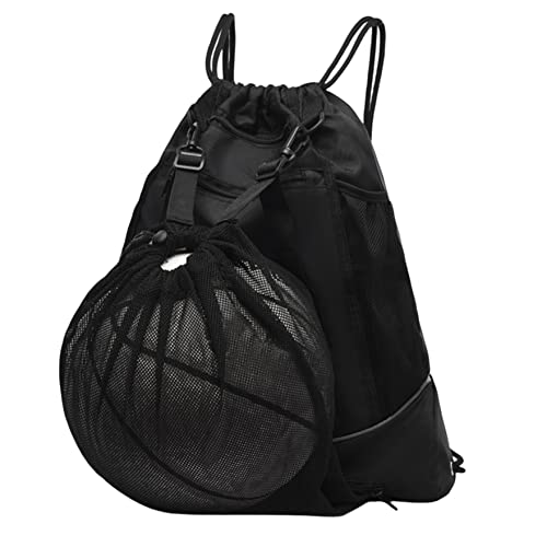 Draw String Soccer Bag 2 In1 Draw String -Tasche mit Fußballabteil Faltbarer Basketball -Rucksack für Sportwanderungs -Travel -Kordelkordelbeutel von SHITOOMFE