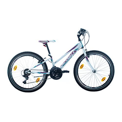 SHOCKBLAZE Sprint CALYSPO 24 Zoll Kinderfahrrad Cityrad Alu Rahmen Weiß geeignet für 7, 8, 9, 10 Jahre Shimano 18 Gang-Schaltung von SHOCKBLAZE