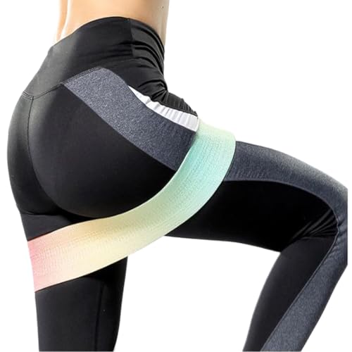 Hüft-Widerstandsband für Damen und Herren, kontrastfarben, Yoga-Übung, Stretch, rutschfeste Beine, Po-Training, Fitness, elastische Bänder für Frauen 2020 von SHOOYIO