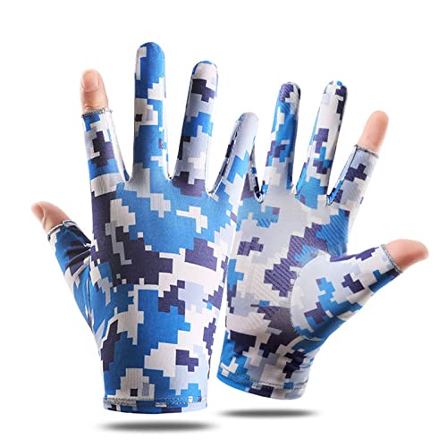 SHOOYIO Modische Handschuhe für Damen und Herren, Outdoor-Sport, Zwei-Finger-Handschuhe, atmungsaktiv, Wandern, Radfahren, Angeln, sonnenfeste Handschuhe für Damen, Herren, sonnenfest, 2 von SHOOYIO