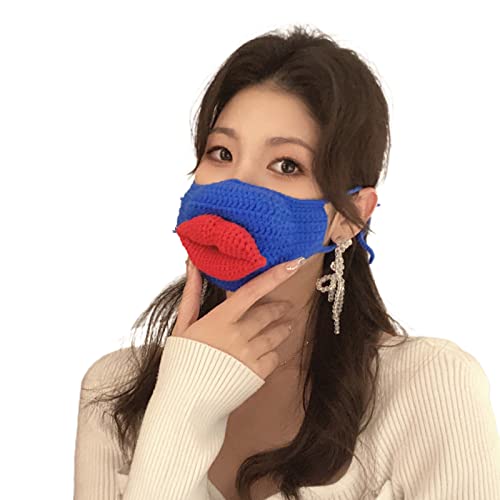 SHOOYIO Wiederverwendbare Gesichtsmaske für Erwachsene und Frauen, mit Lippe und Design, Outdoor-Sport, winddicht, Neuheit für Erwachsene, lustige Punk-Maske, Kostüm, Neuheit von SHOOYIO