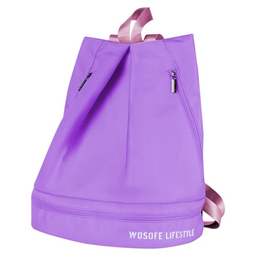 Wasserdichte Reisetasche für Damen und Herren, Golftasche, Rucksack, große Sporttasche mit Schuhfach, Golftasche, violett von SHOOYIO