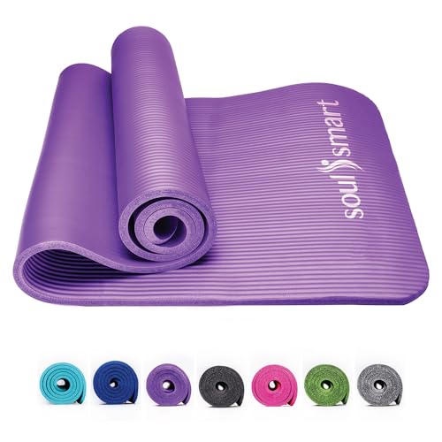 SOUL SMART von SHOP LC Yogamatte rutschfest NBR Trainingsmatte für Fitness, Pilates & Gymnastik, leichte Reisematte für zu Hause oder draußen mit Tragegurten, Stärke10 mm von SHOP LC
