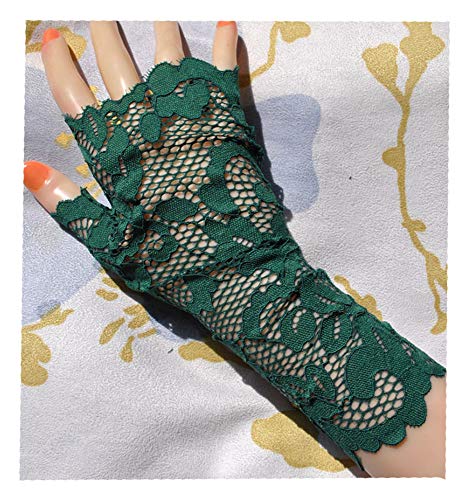 SHOUtao Handschuhe Kurzes Fahren halbe Fingerhandschuhe Dünne Handschuhe Uv Protection Sonnencreme-Spitzenhandschuhe, Grün - One Size von SHOUtao