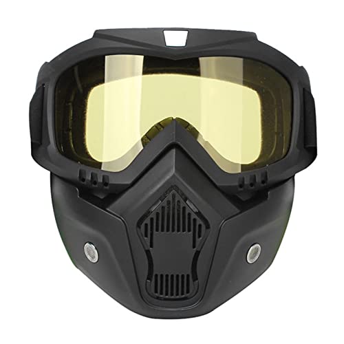 SHUAIGUO Mortorcycle Face Mask Hochauflösende Schutzbrille mit Mundfilter für Motocross-Augenschutz mit offenem Gesichtshelm von SHUAIGUO