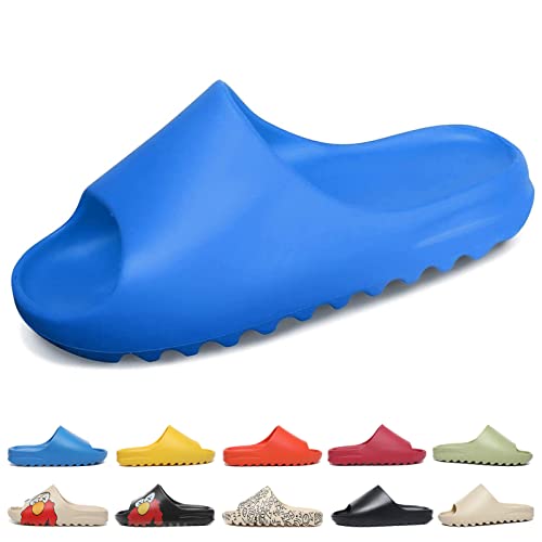 SHUOJIA Cozy Slides, Pantoffeln Herren Damen Badelatschen Strand Sandale rutschfeste Hausschuhe Home Slippers Sommer Pantoletten (Blue,7UK) von SHUOJIA