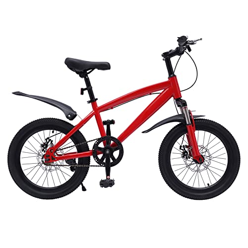 SHZICMY BMX für Mädchen Jungen 4.1-4.59ft,18 Zoll Kinderfahrrad Stahl,ab 5-8 Jahre Unisex Kinder Fahrrad (Rot) von SHZICMY